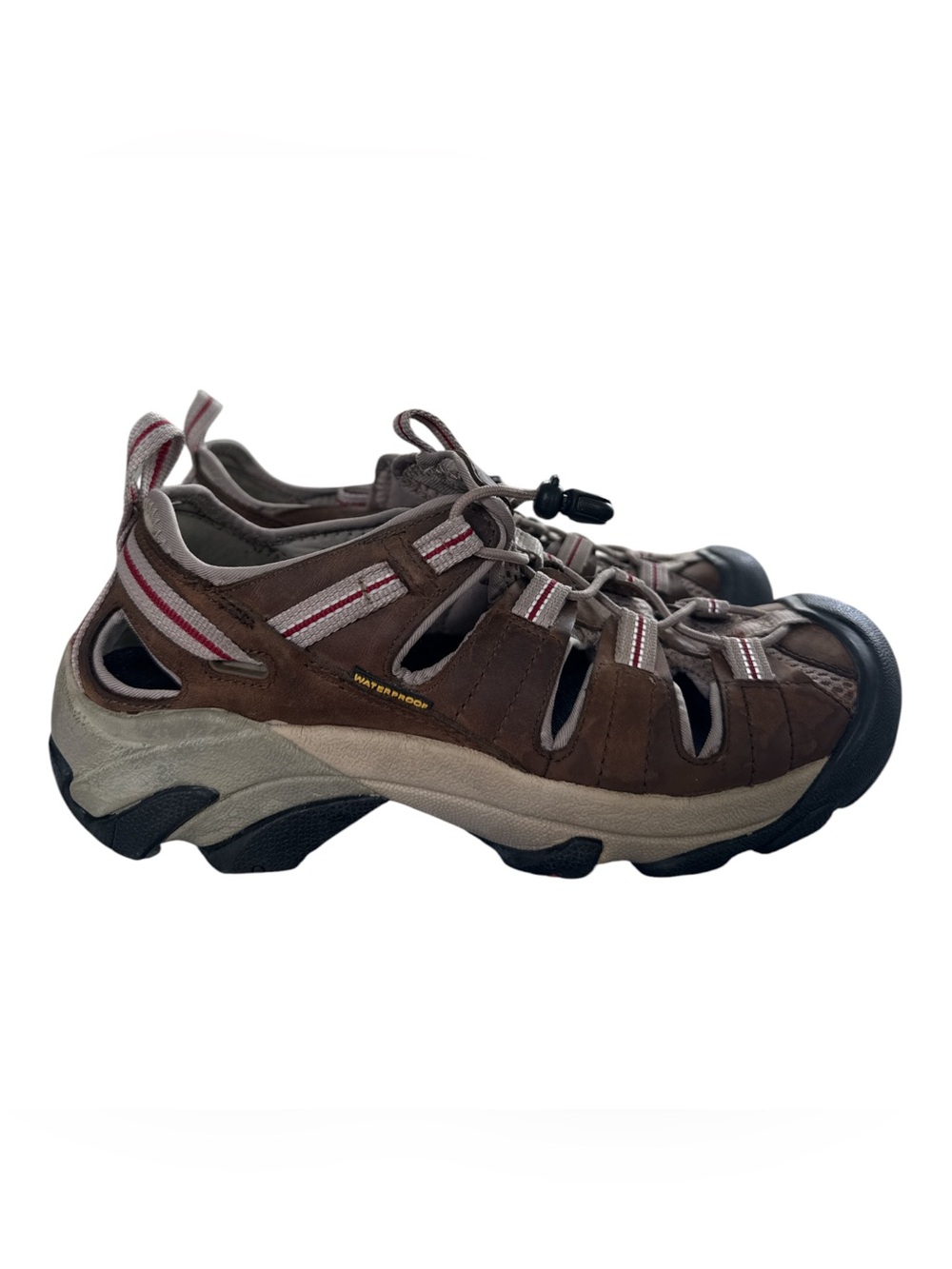 KEEN Arroyo Waterproof Leather Closed-Toe Hiking Sandals Brown Men's US 10
